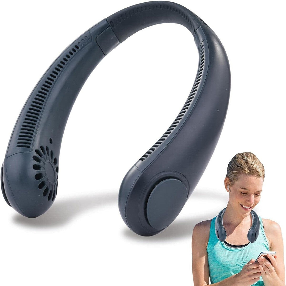 VENTILATORE DA COLLO PORTATILE 4 LIVELLI RICARICABILE USB-VARIE COLORAZIONI
