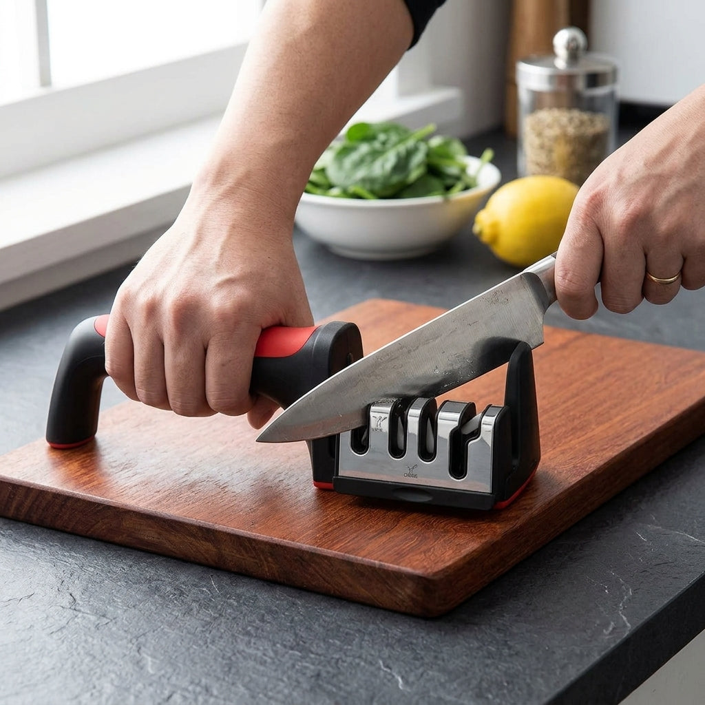 Affilacoltelli E Forbici Professionale Facile E Veloce Con Base Antiscivolo Utensili Da Cucina