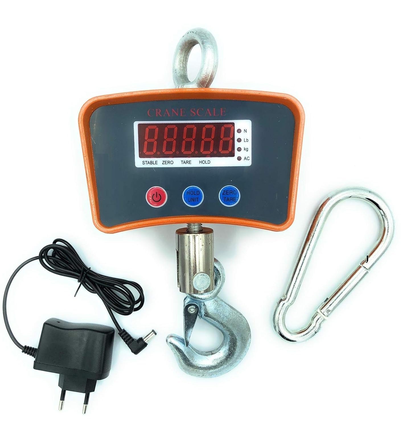 Bilancia Dinamometro Digitale Professionale da gru 500 kg con gancio industriale a sospensione