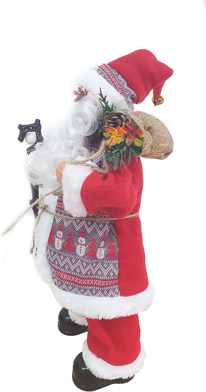 Babbo Natale con Vestito Classico Rosso in Stoffa Circa 50 cm, Decorato a Mano e Perfetto Come Decorazione Natalizia, Regalo e da Collezione