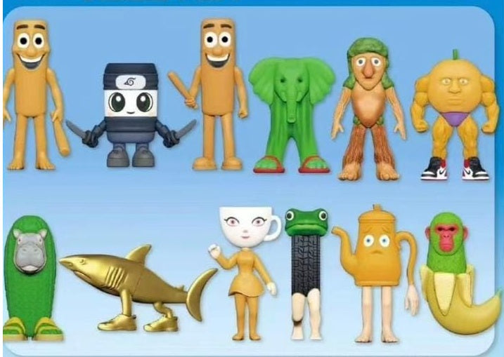 Figure Toy 3D con 3 Card Personaggi per Bambini e Adulti - 8 modelli casuali Tung Tung Tung Sahur Tralalero Tralala