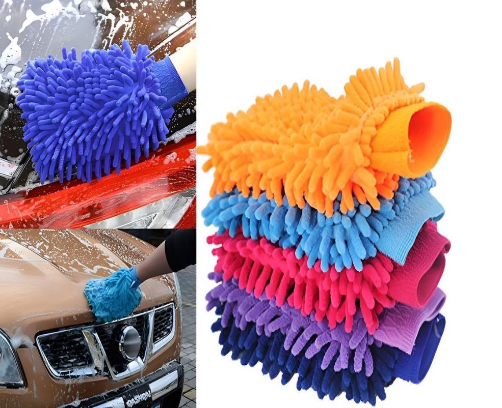 GUANTO IN CINIGLIA MICROFIBRA PER LAVAGGIO AUTOMOBILI COLORE CASUALE