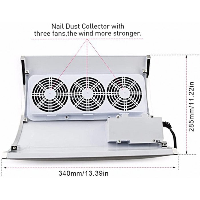 ASPIRATORE UNGHIE DA TAVOLO 3 VENTOLE PROFESSIONALE 36W
