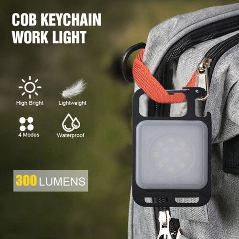 MINI TORCIA A LED COB PORTACHIAVI , RICARICABILE USB, 800 LUMEN MULTIFUNZIONALE DI EMERGENZA LUCE DA LAVORO IMPERMEABILE, PER CAMPEGGIO,ESCURSIONISMO E PESCA NOTTURNA