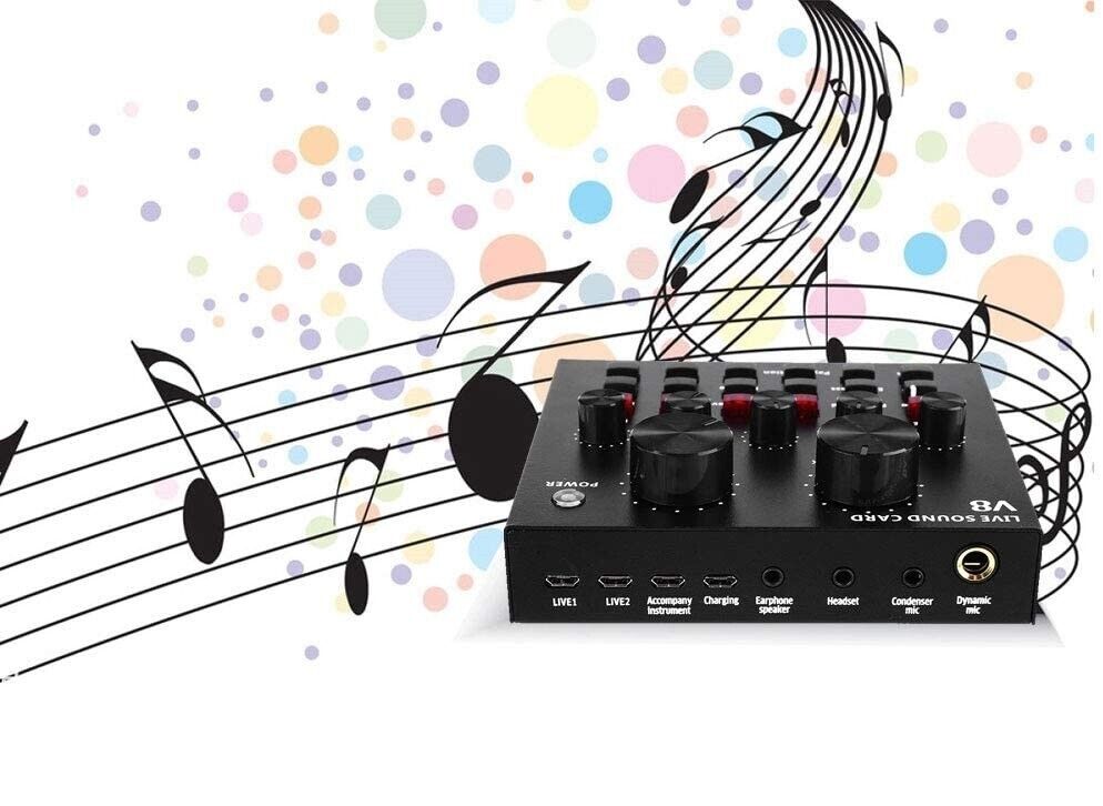 SOUND CARD V8 SCHEDA AUDIO MIXER LIVE REGOLABILE