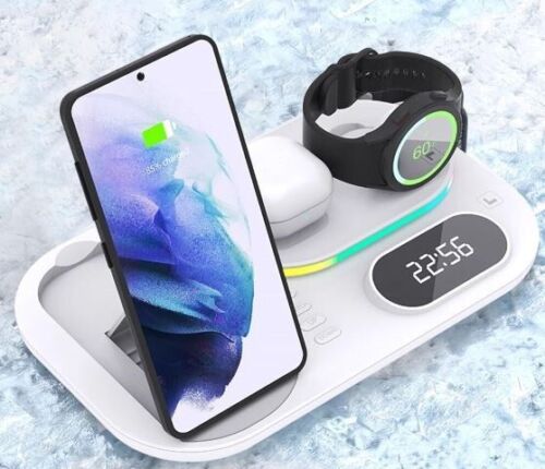 CARICATORE WIRELESS BASE DI RICARICA CON DISPLAY A LED DEL TEMPO DOCK