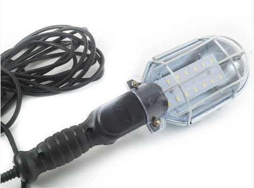 LAMPADA OFFICINA CON INTERRUTTORE ON/OFF GANCIO TORCIA MECCANICO SPINA SHUKO (10 METRI) M85