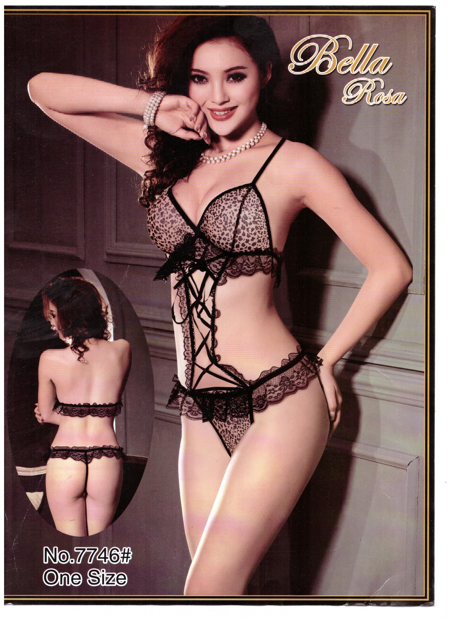 BODY IN PIZZO LEOPARDATO SEXY COMPLETINO ANIMALIER N.7746#