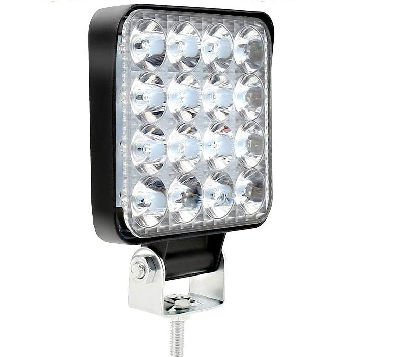 FARO QUADRATO 48W 16LED IMPERMEABILE IP67,LUCE PROFONDITÀ PER FUORISTRADA , AUTO ,TRATTORE ATV, SUV,BARCHE