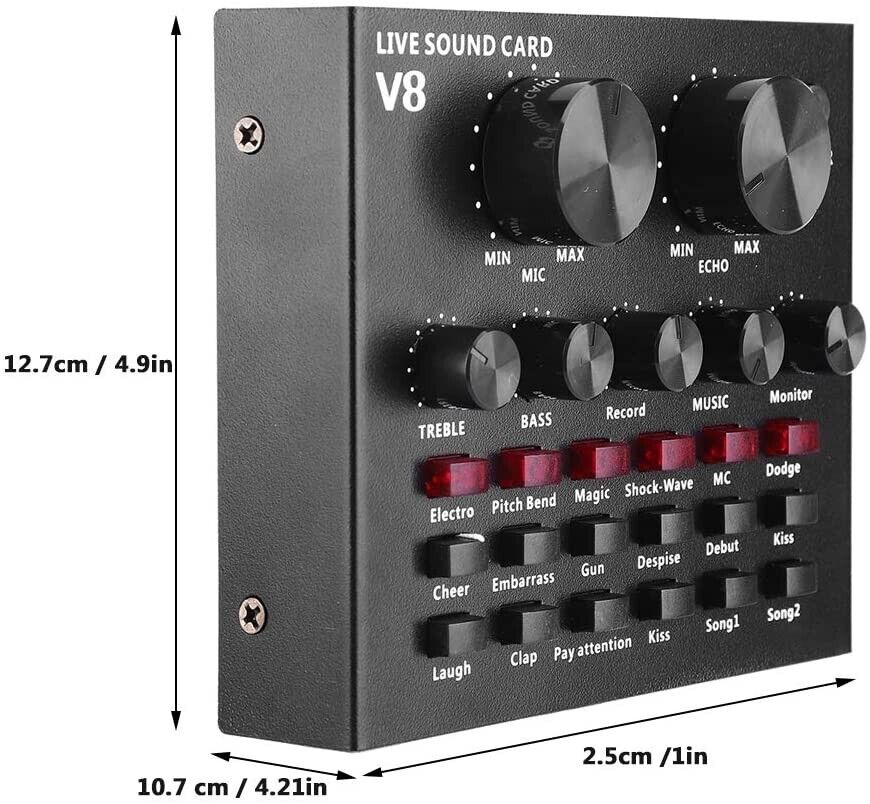 SOUND CARD V8 SCHEDA AUDIO MIXER LIVE REGOLABILE