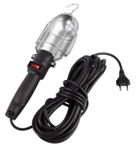 LAMPADA OFFICINA CON INTERRUTTORE ON/OFF GANCIO TORCIA MECCANICO SPINA SHUKO (10 METRI) M85