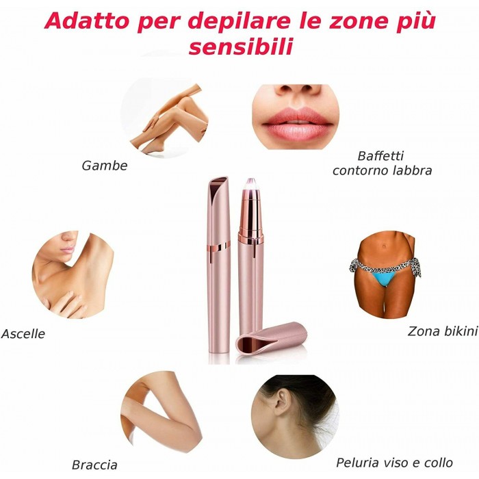 EPILATORE INDOLORE SICURO PER PELLI SENSIBILI, DISPOSITIVO RICARICABILE PER LA DEPILAZIONE DEL VISO , CON LUCE E CARICA USB