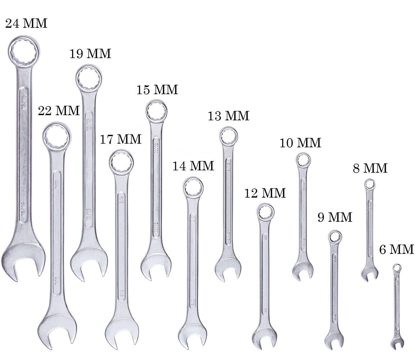 SET CHIAVI COMBINATE A CRICCHETTO 12 PZ CHIAVI TESTA FISSA DA 6 A 24MM CUSTODIA