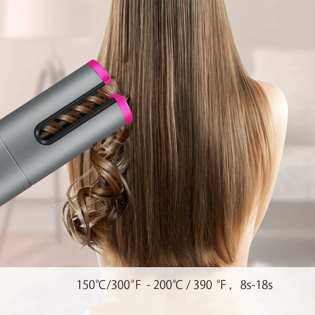 ARRICCIACAPELLI AUTOMATICO CURLER RICARICABILE USB DISPLAY LCD SENZA FILI HM7890