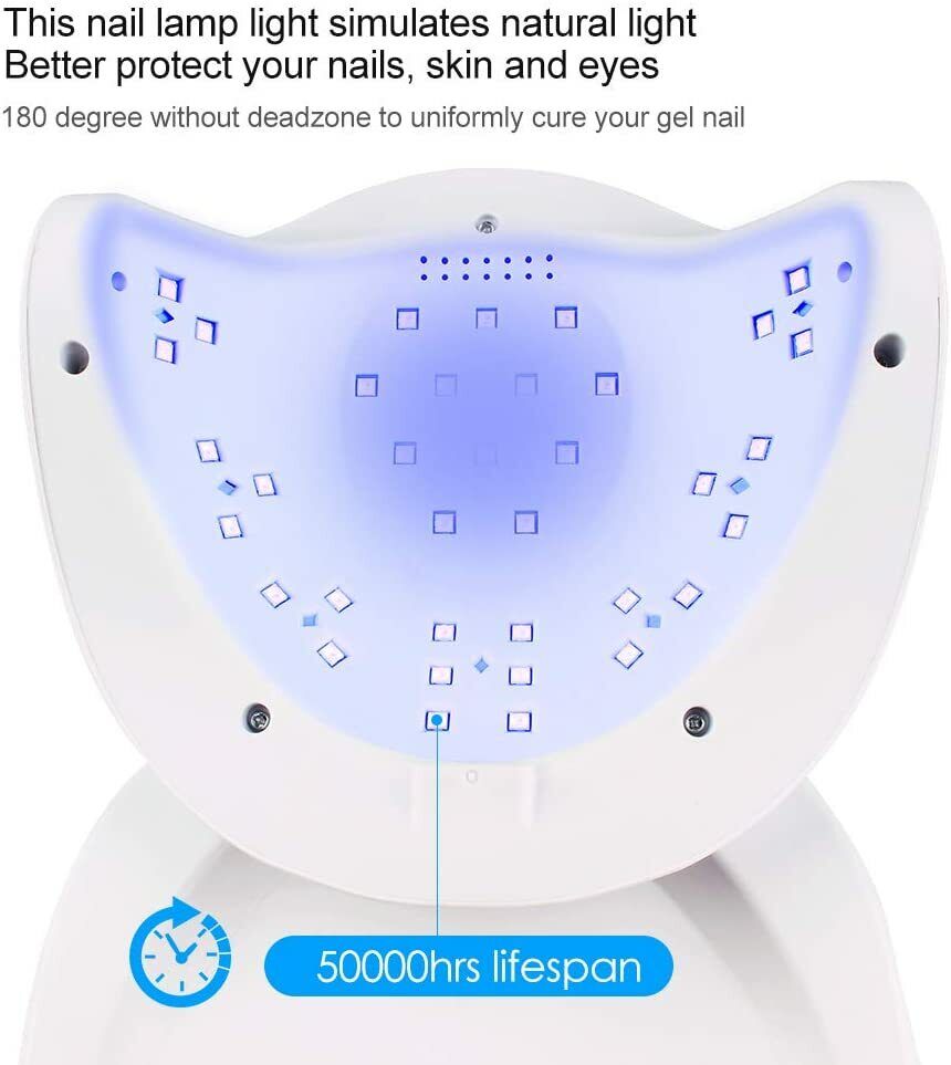 LAMPADA UV LED 54W ESSICCATORE PER UNGHIE CON 4 IMPOSTAZIONI DEL TIMER E SENSORE