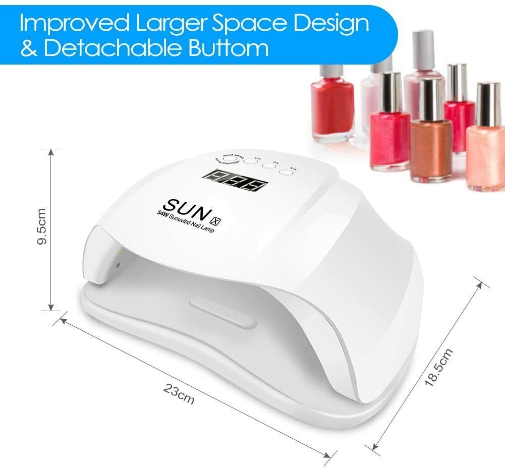 LAMPADA UV LED 54W ESSICCATORE PER UNGHIE CON 4 IMPOSTAZIONI DEL TIMER E SENSORE