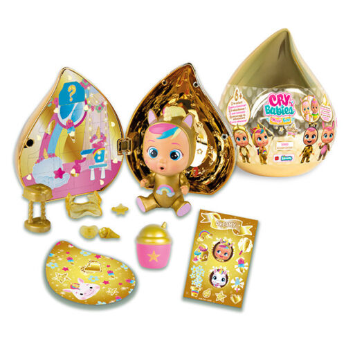 CASETTA BAMBOLINE CRY BABIES MAGIC TEARS ORO DORATA GOLD PER BAMBINI 3 4 ANNI