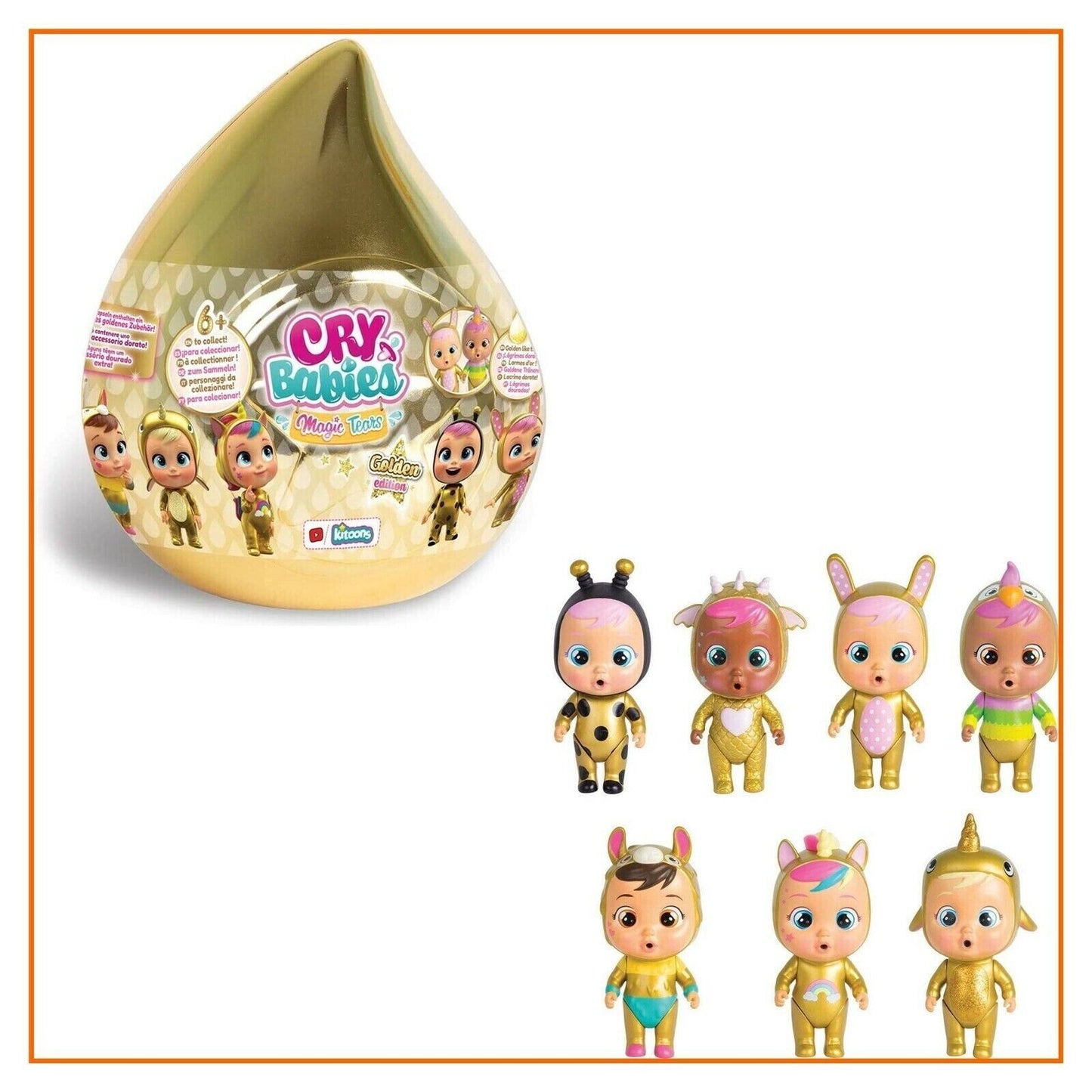 CASETTA BAMBOLINE CRY BABIES MAGIC TEARS ORO DORATA GOLD PER BAMBINI 3 4 ANNI