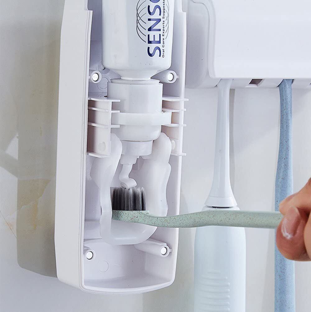PORTA SPAZZOLINO CON PORTA DENTIFRICIO DA PARETE