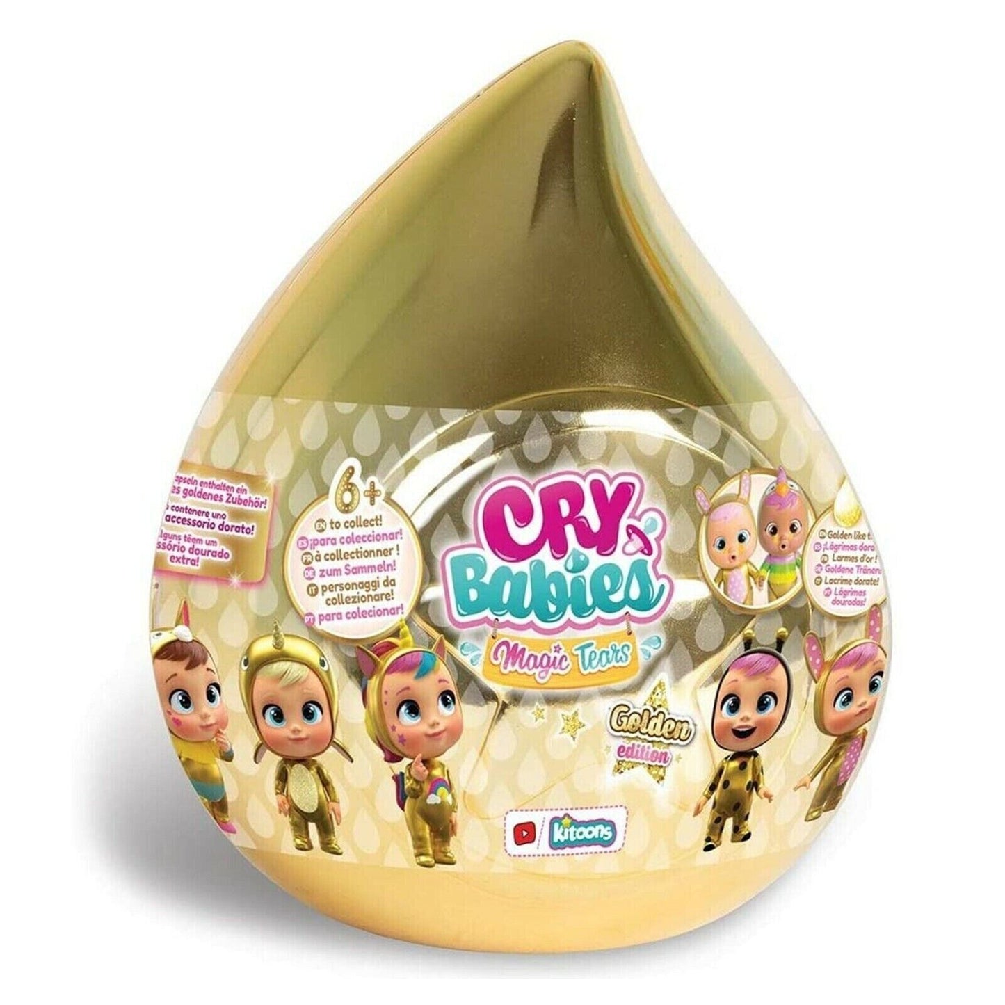 CASETTA BAMBOLINE CRY BABIES MAGIC TEARS ORO DORATA GOLD PER BAMBINI 3 4 ANNI