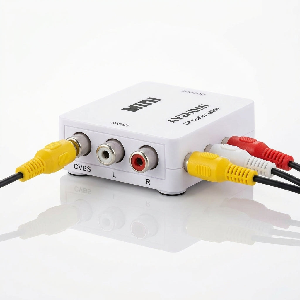 Mini Convertitore Video da AV (RCA) a HDMI 1080P – Adattatore Scaler Audio e Video HD