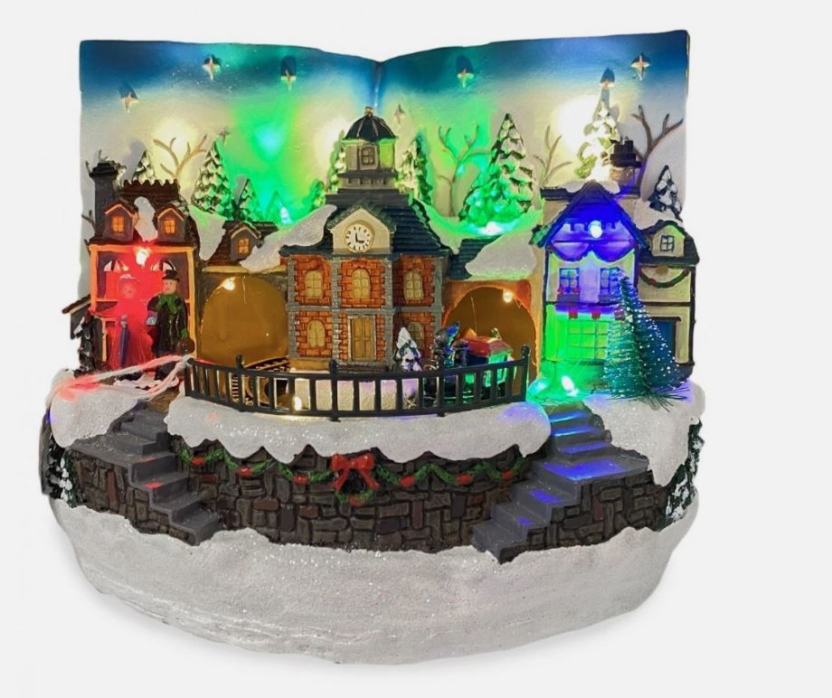 VILLAGGIO NATALIZIO LIBRO CON LUCI SUONI MOVIMENTO 23LX16PX18H CM