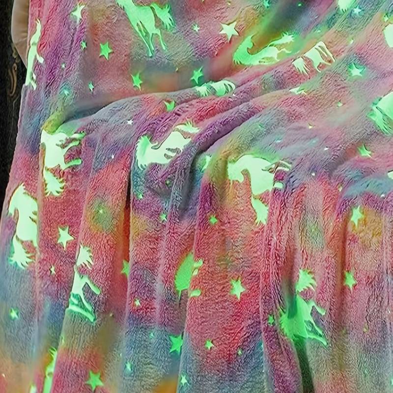 COPERTA CON SACCO CORAL JACQUARD CON DISEGNI FLUORESCENTI