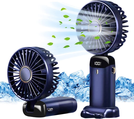 MINI VENTILATORE PORTATILE USB RICARICABILE – 5 VELOCITÀ PIEGHEVOLE DISPLAY LED