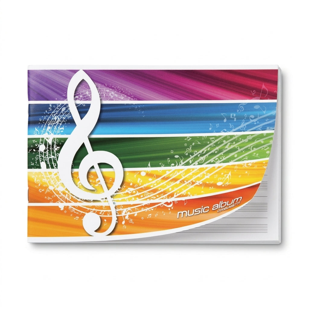 Confezione da 15 Album Musica Blasetti – Quaderni Pentagrammati Formato A5 (17x24 cm) a Punto Metallico, 8 Fogli / 16 Pagine per Scuola e Conservatorio