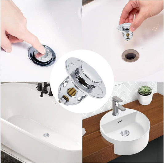 Tappo di scarico Pop up con filtro per vasca da bagno, cucina, lavabo universale - SET 3 PEZZI