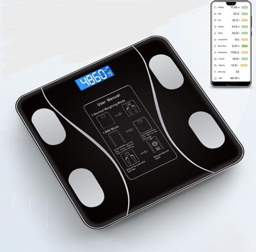 Bilancia Pesapersone Digitale Bluetooth Elettronica 180 kg Vetro