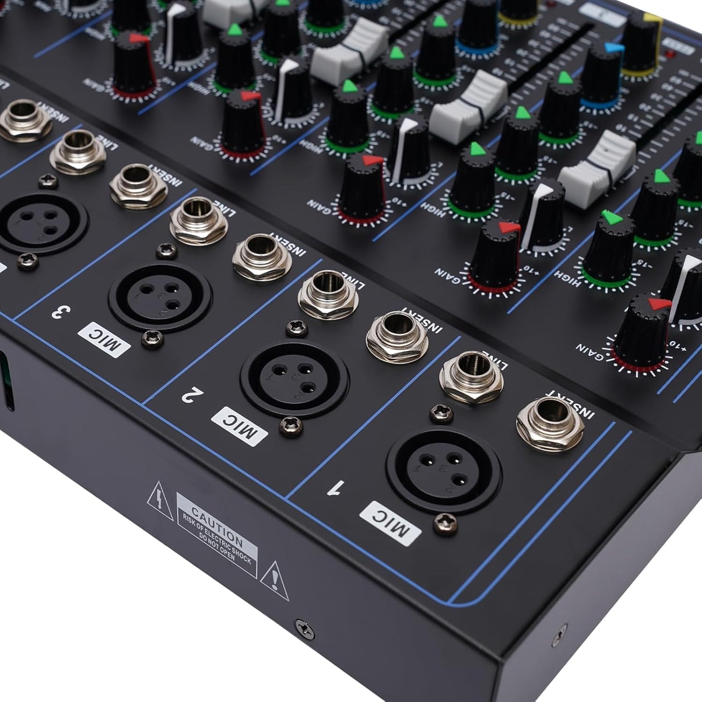 Mixer Audio Professionale A 7 Canali, Console Audio M/Usb Dj Sound Console Mixer Presa Mp3, Ingresso 48 V Alimentazione Phantom Per Registrazione Dj Palcoscenico Musica Applicazione