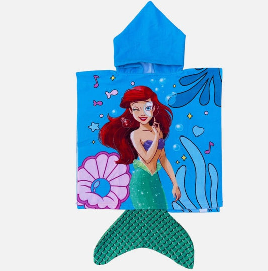 PONCHO MARE ARIEL110 X 55 CM ACCAPPATOIO PER BAMBINI MICROFIBRA