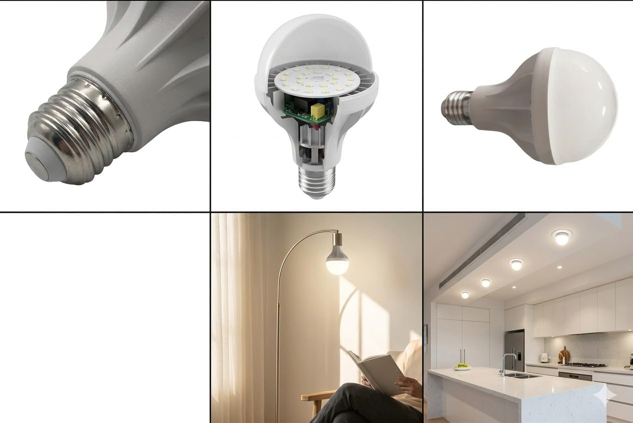 Kit 10 Lampadine LED 15W 6500K E27 - Alta Efficienza Energetica, Lunga Durata