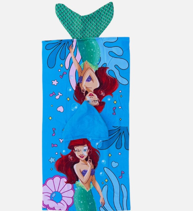 PONCHO MARE ARIEL110 X 55 CM ACCAPPATOIO PER BAMBINI MICROFIBRA