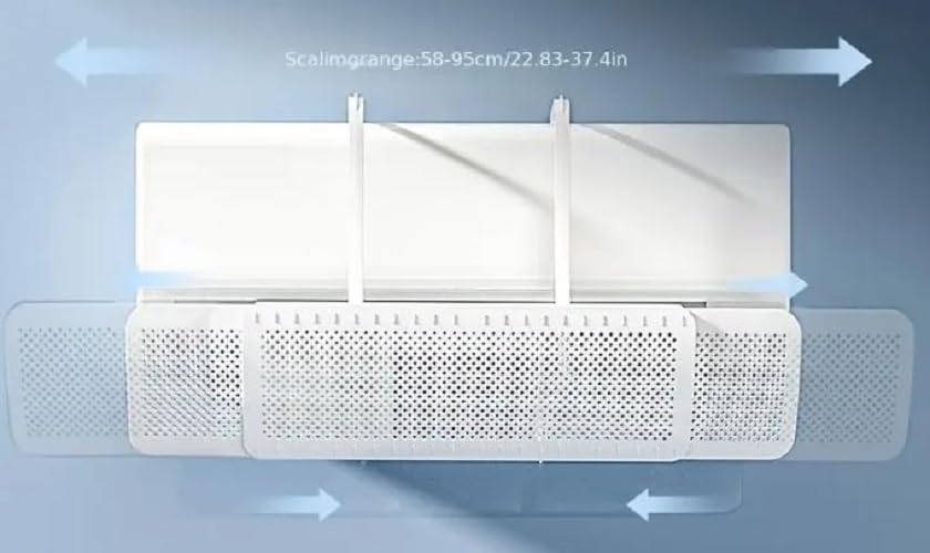 Deflettore Condizionatore Universale Plastica Rigida,Dimensioni aperto:92 cm X 16 cm, Deflettore Aria Condizionata Condizionatori Parete Scudo Del Condizionatore Freddo/Calda per Casa/Stanza/Ufficio
