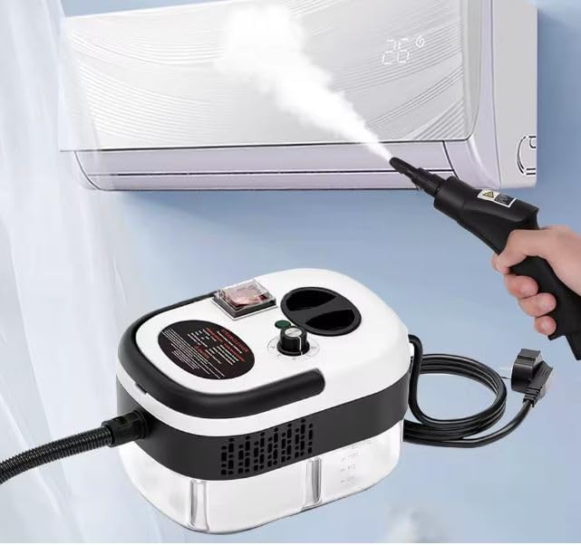 Pulitore a Vapore Portatile Professionale 2500W – Macchina per Pulizia a Vapore ad Alta Temperatura e Pressione per Cucina, Aria Condizionata, Auto e Piastrelle – Set 6 Accessori Incluso
