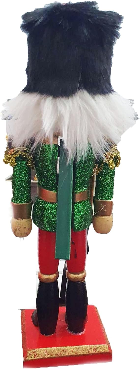 Schiaccianoci Natalizio Cacciatore in Legno 20 Cm Verde
