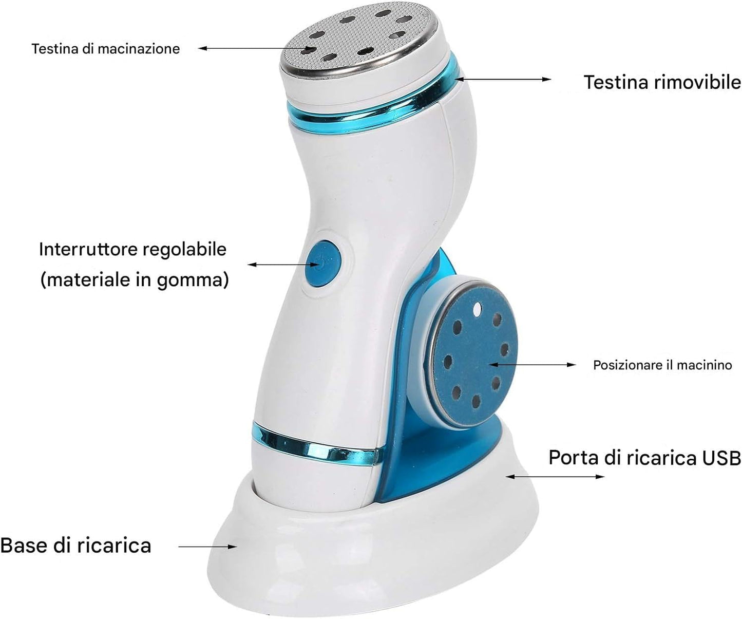 Strumento elettrico per pedicure, portatile, per la cura dei piedi per la rimozione dei calli della pelle morta, smerigliatrice per lima