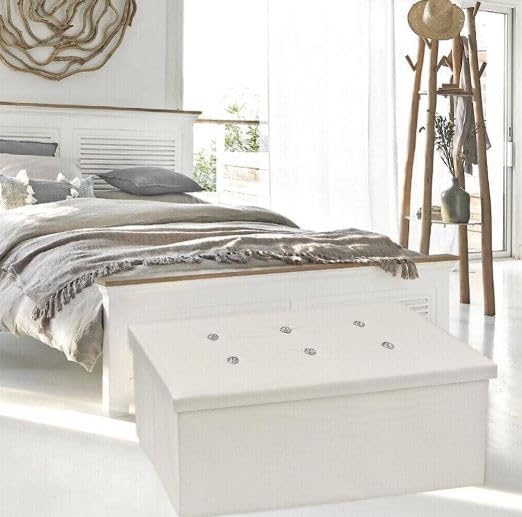 POUF CASSAPANCA CONTENITORE IN ECOPELLE 76 * 38 * 38CM COLORE BIANCO