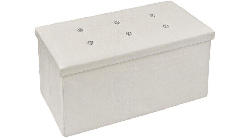 POUF CASSAPANCA CONTENITORE IN ECOPELLE 76 * 38 * 38CM COLORE BIANCO