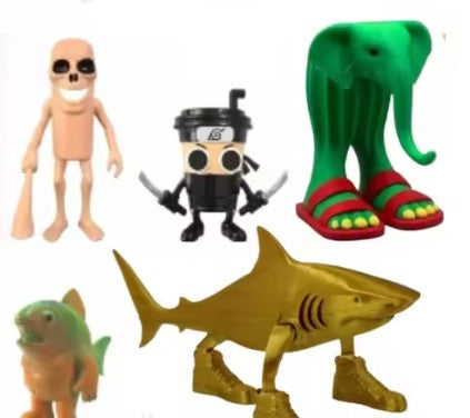 Figure Toy 3D con 3 Card Personaggi per Bambini e Adulti - 8 modelli casuali Tung Tung Tung Sahur Tralalero Tralala