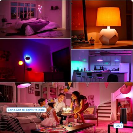 LAMPADINA SMART INTELLIGENTE DIMMERABILE E27 WIFI SMART FUNZIONA CON ALEXA E GOOGLE HOME