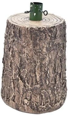Base decorativa a forma di tronco d’albero 32 x 26 x H30 cm circa, ideale per sostenere e rifinire alberi di Natale artificiali,effetto legno realistico e innesto metallico con viti di fissaggio