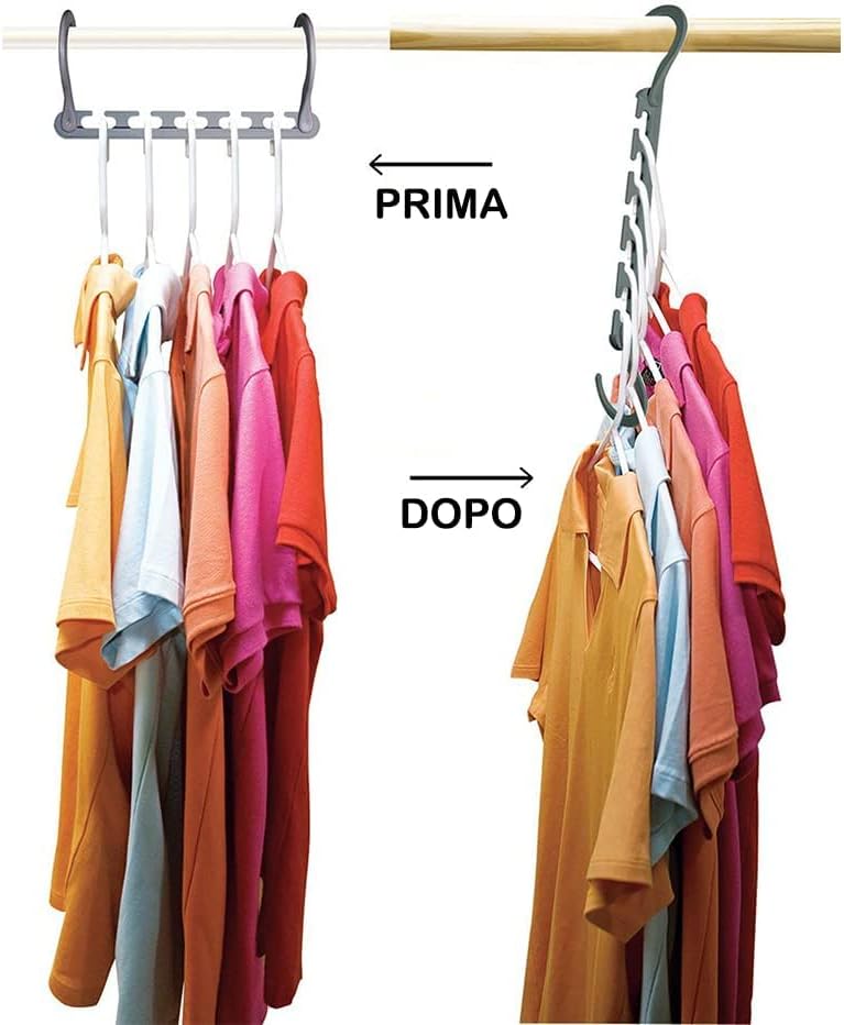 SET 10 APPENDI GRUCCE SALVASPAZIO APPENDIABITI CAMICIE PANTALONI