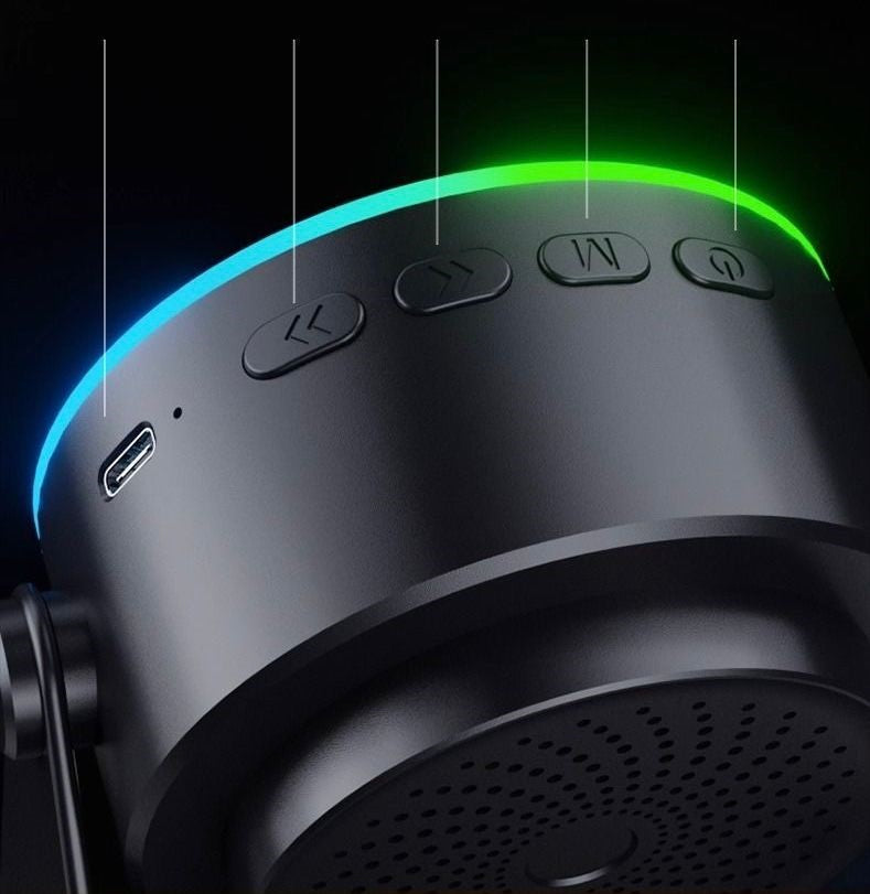 ALTOPARLANTE MAGNETICO A INDUZIONE PER SMARTPHONE CON LUCE AMBIENTALE COLORATA E ROTAZIONE A 360°