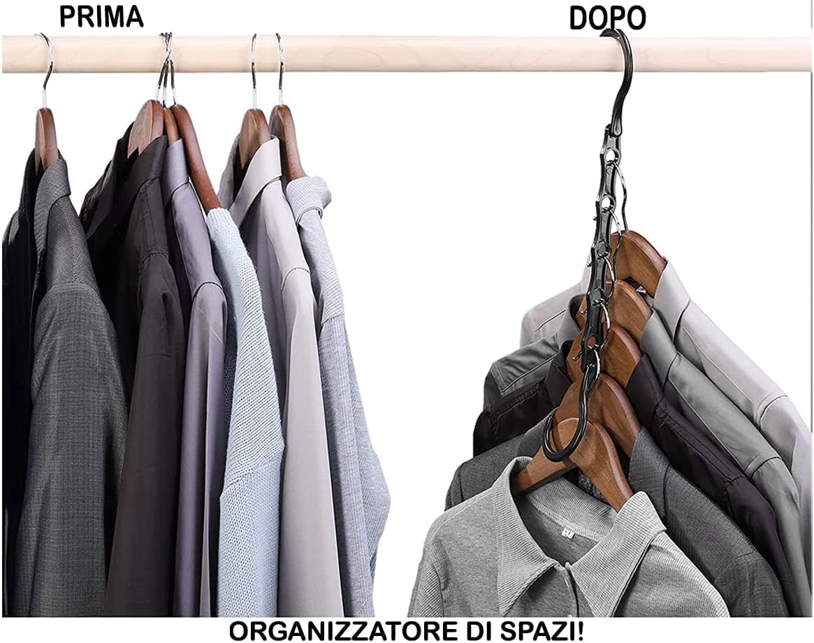 SET 10 APPENDI GRUCCE SALVASPAZIO APPENDIABITI CAMICIE PANTALONI