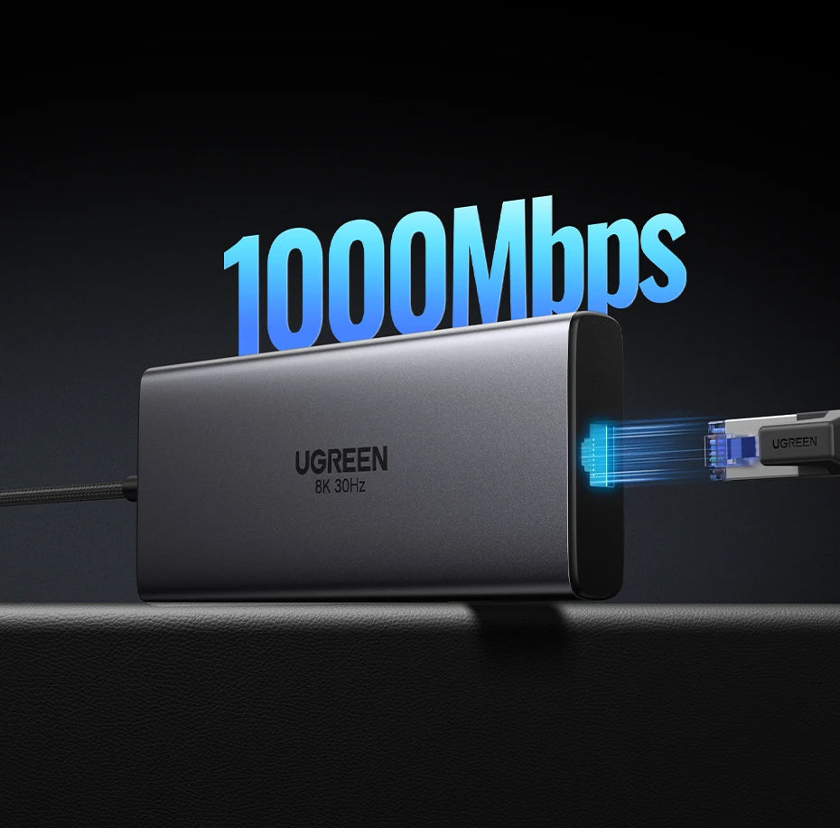 Hub USB-C 10-in-1 UltraStation: Dual HDMI 8K/4K, Ethernet & Power Delivery 100W