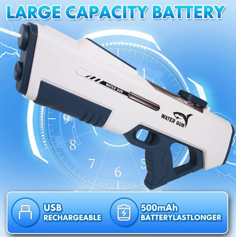 PISTOLA AD ACQUA ELETTRICA RICARICABILE CON SISTEMA DI ASPIRAZIONE