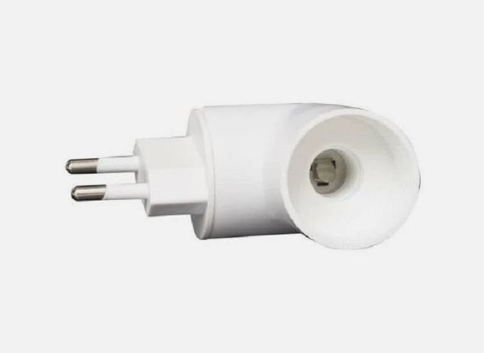 Adattatore Portalampada da Presa a Muro E14 a 90° con Interruttore ON/OFF – Lampada da Notte e Lettura Senza Cavi